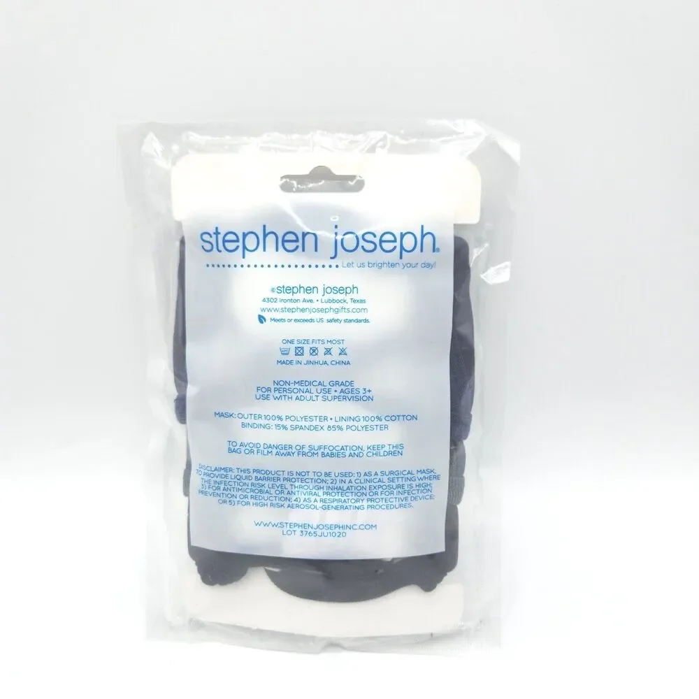 Stephen Joseph NEW 3 pk UNISEX Face Cover Mask Ages 3 & up